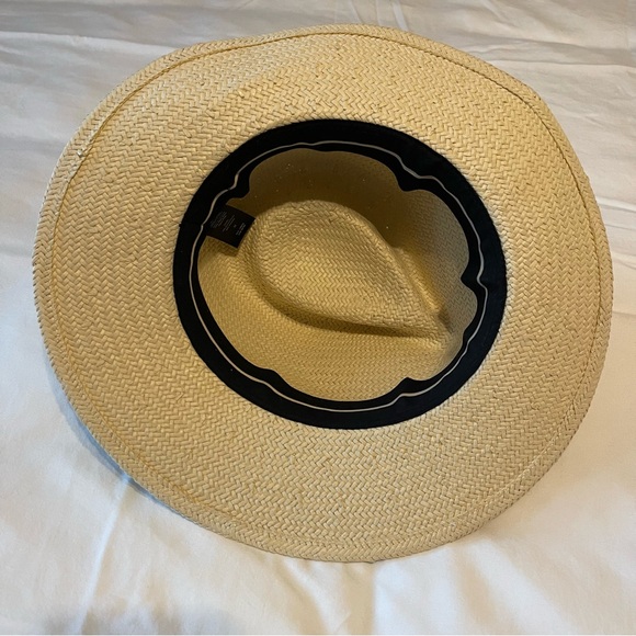 Rag & bone Packable Net Band Straw Fedora Hat Size Medium - Picture 7 of 9